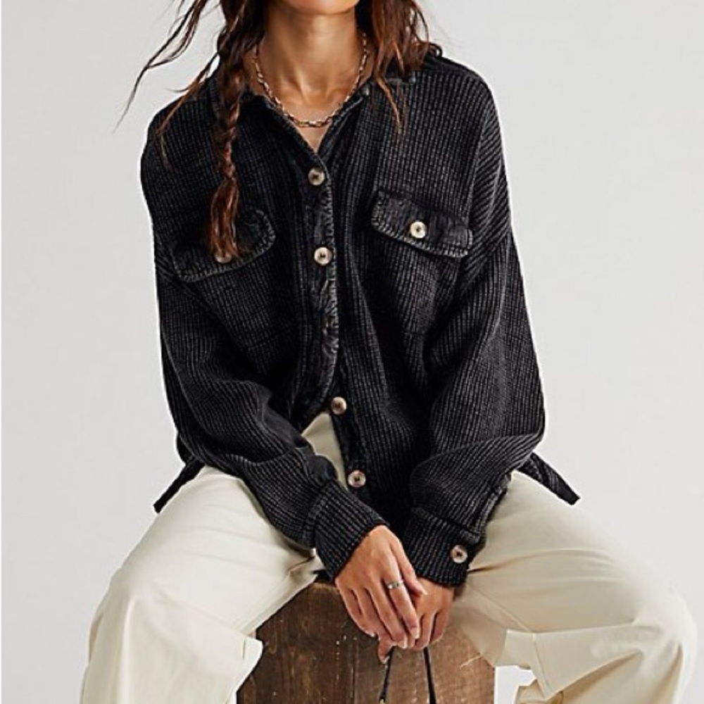 Free People One Scout Jacket in Washed Black